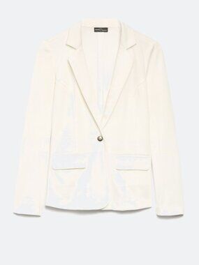 Market & Spruce Wallsend Knit Blazer, Off White, Size Large